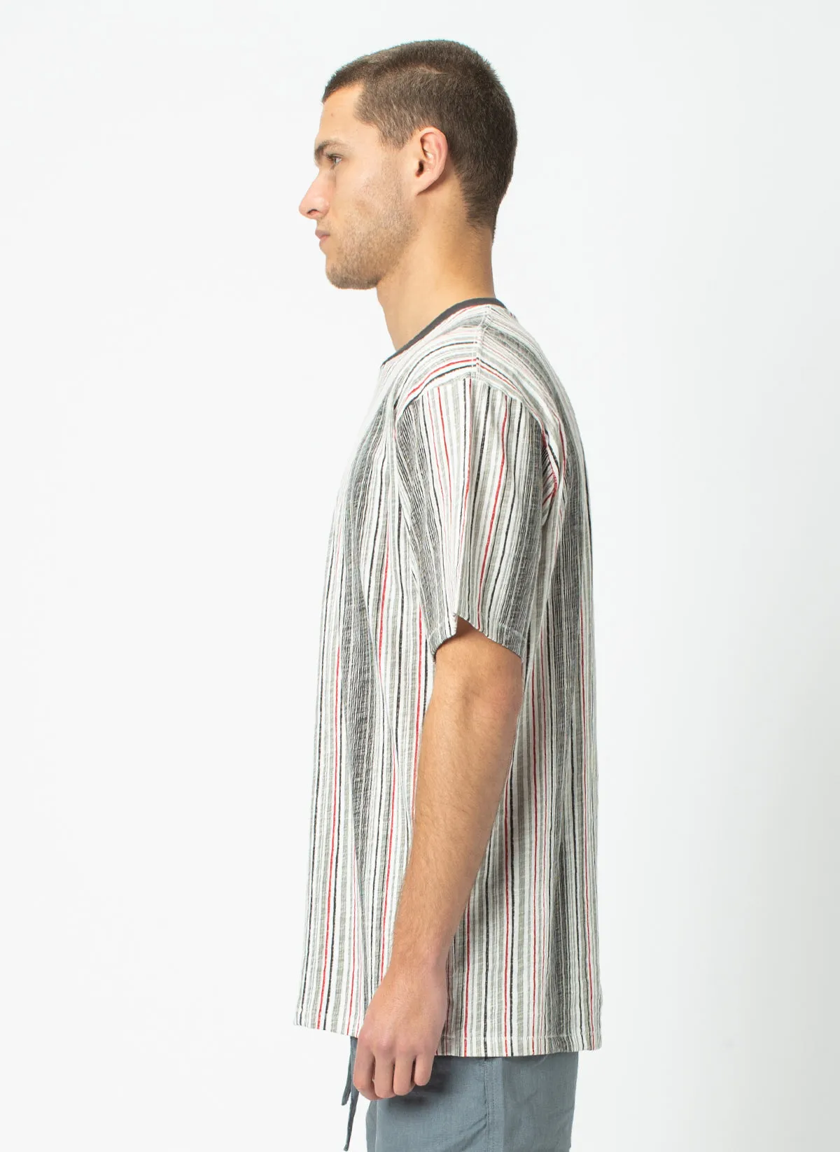 Homie Tee Grey Vert Stripe