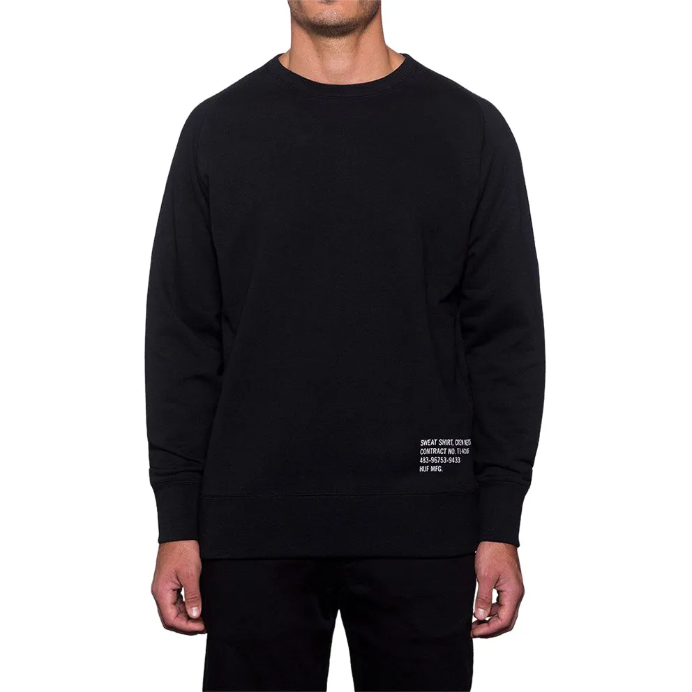 HUF MIL-SPEC CADET CREW // BLACK