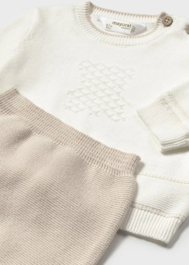Ivory and Beige 2 Piece Babygrow