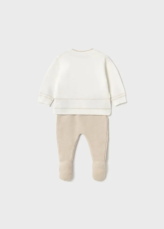 Ivory and Beige 2 Piece Babygrow