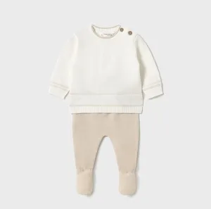 Ivory and Beige 2 Piece Babygrow