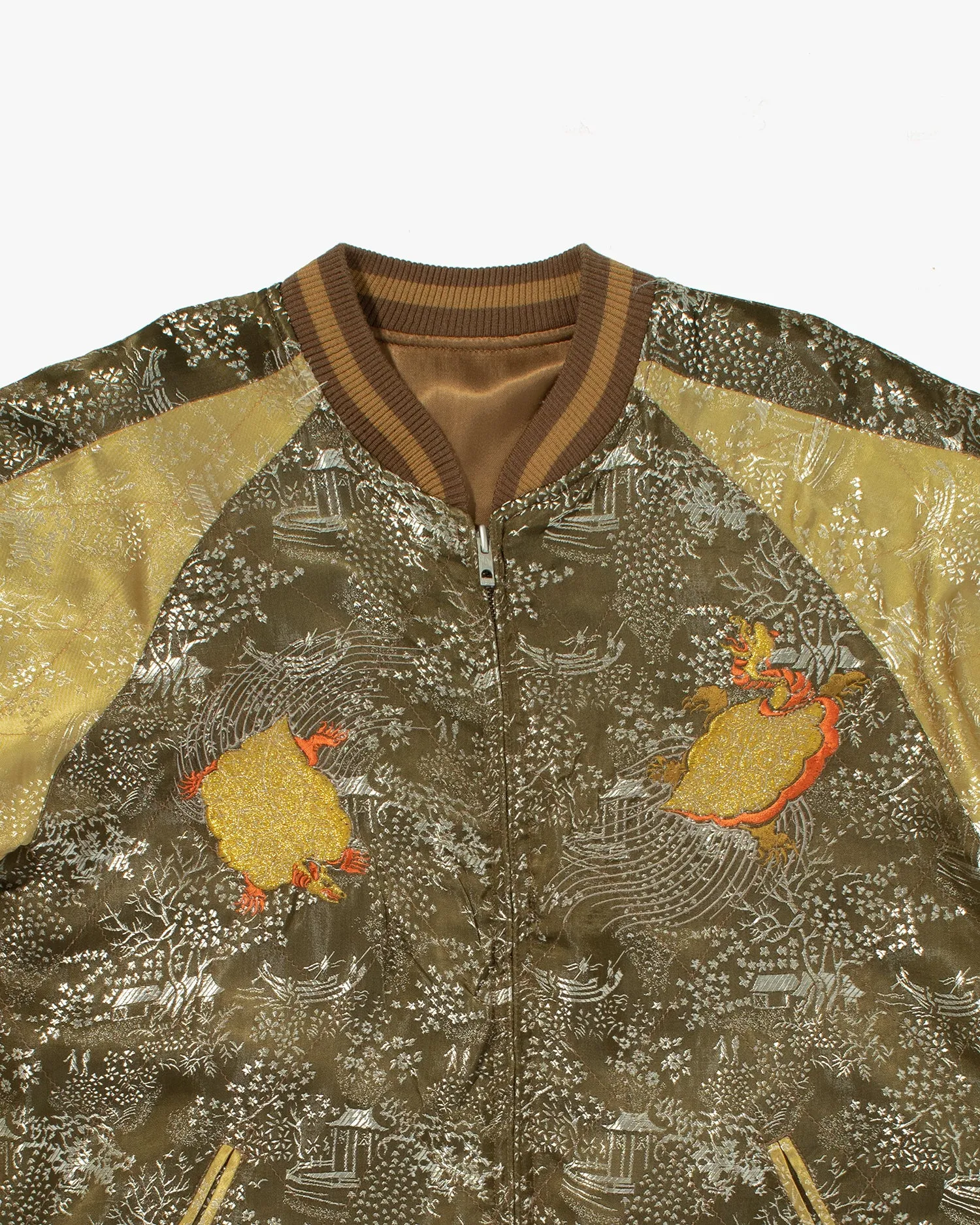 Japanese Repro Souvenir Jacket, Reversible, Brown with Dragon - L