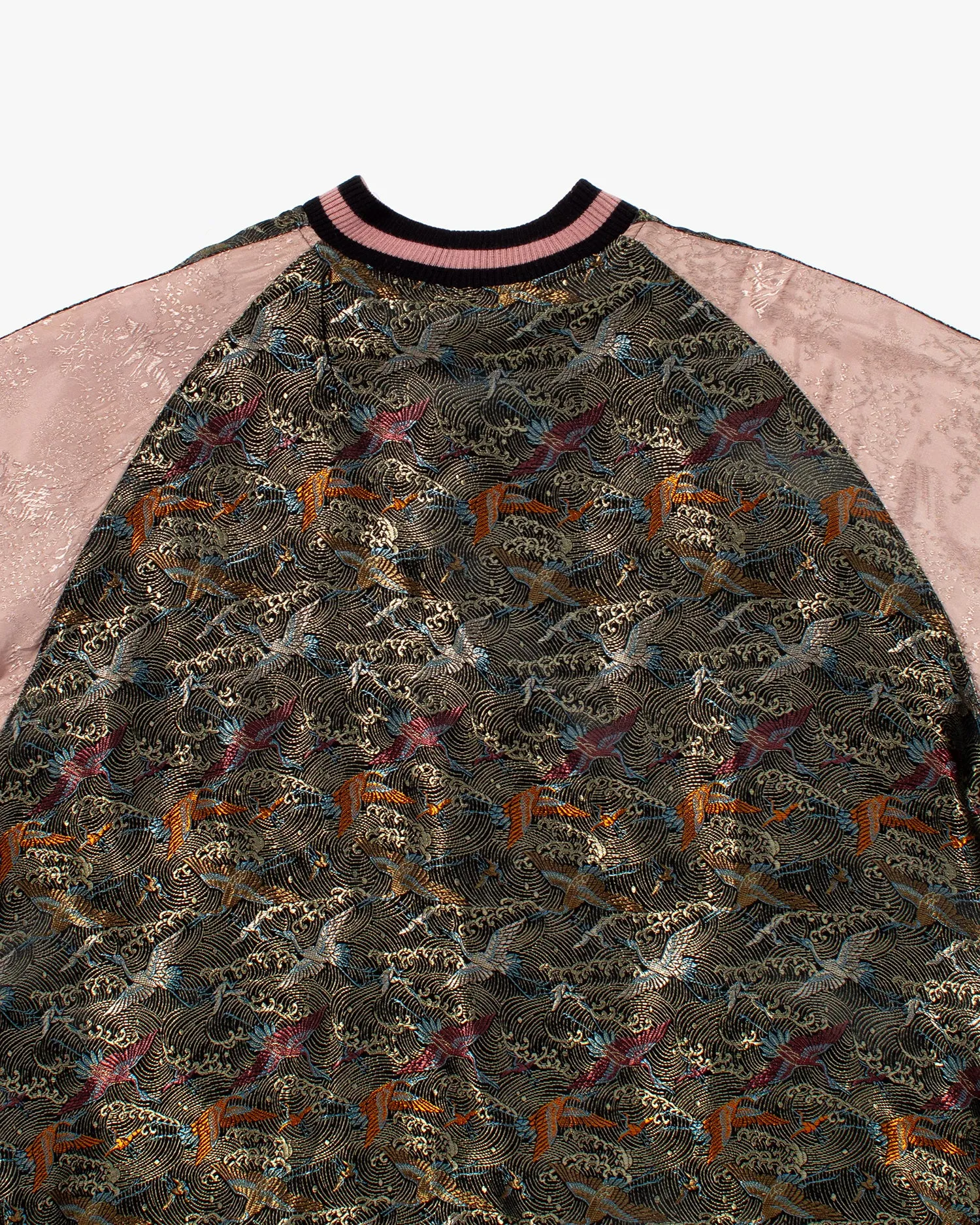 Japanese Repro Souvenir Jacket, Reversible, Pink with Red Goldfish and Blossoms