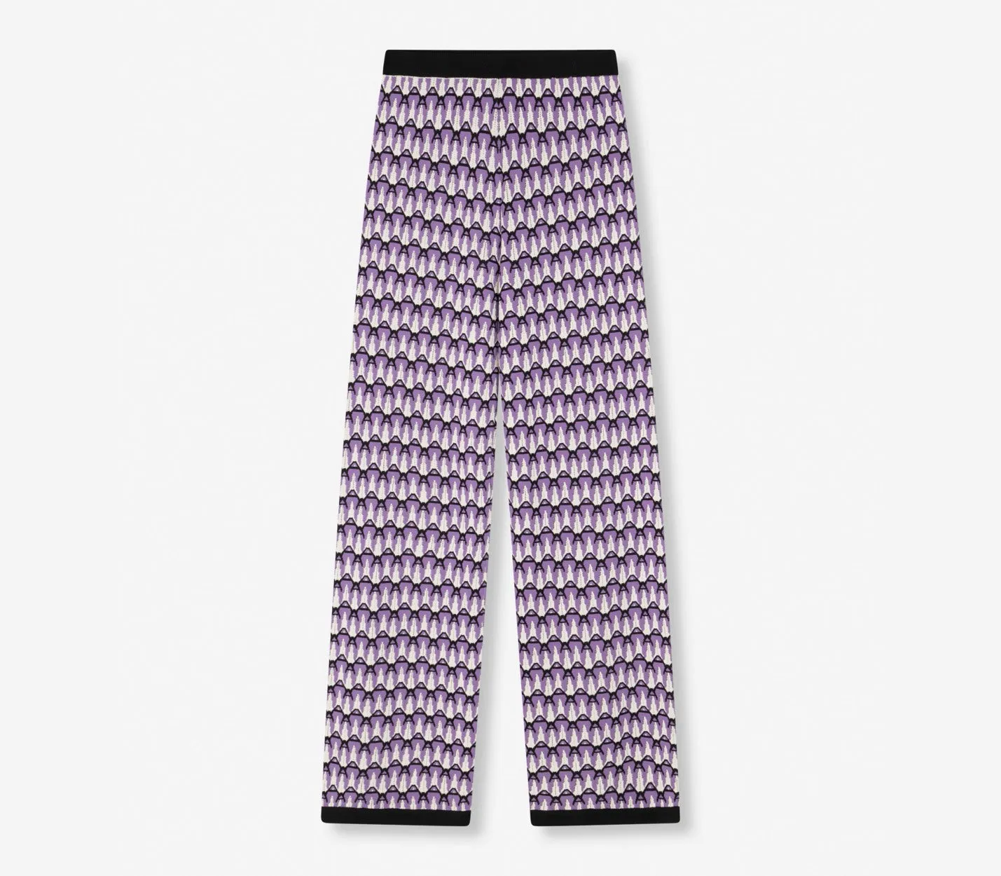 Jaquare Pants - Paars Dessin