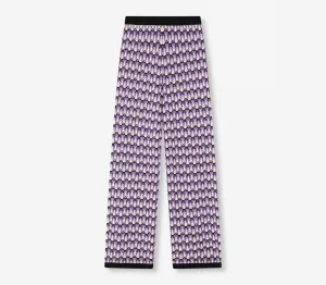 Jaquare Pants - Paars Dessin