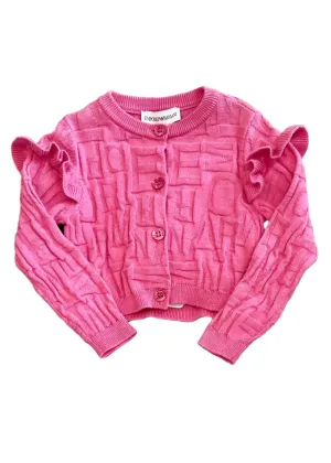 Knit Cardigan with Ruffle Design