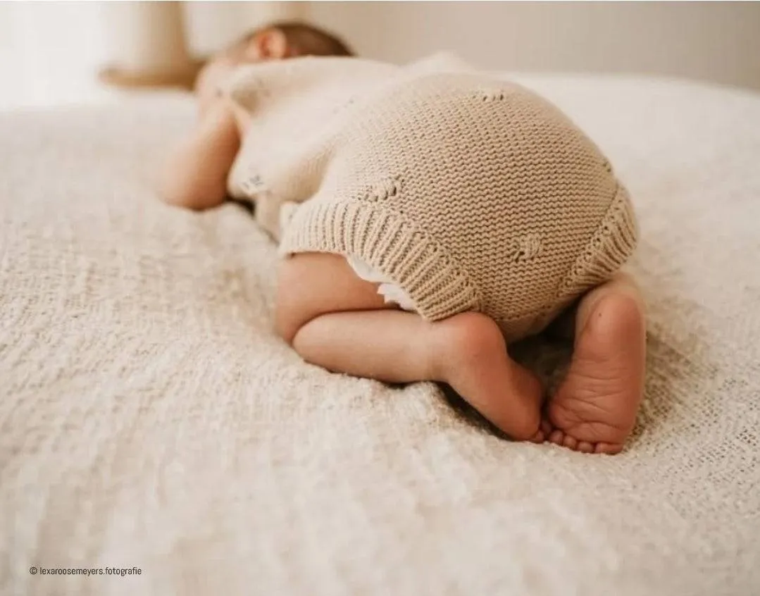 Knitted Jumpsuit - Cotton - Oatmeal