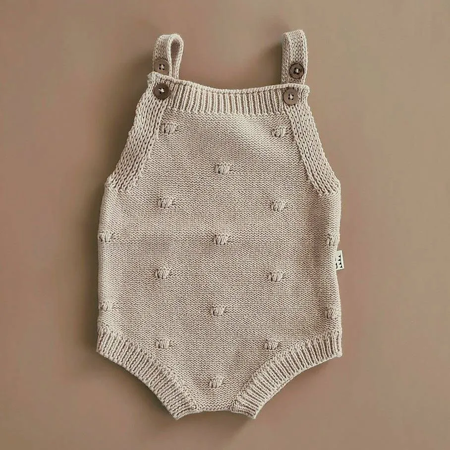 Knitted Jumpsuit - Cotton - Oatmeal