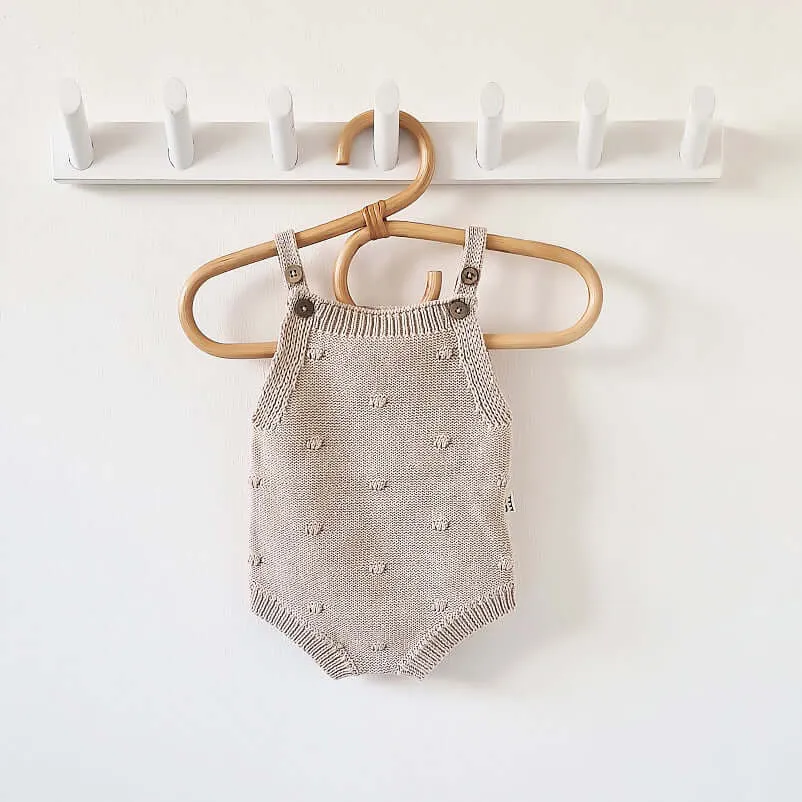 Knitted Jumpsuit - Cotton - Oatmeal