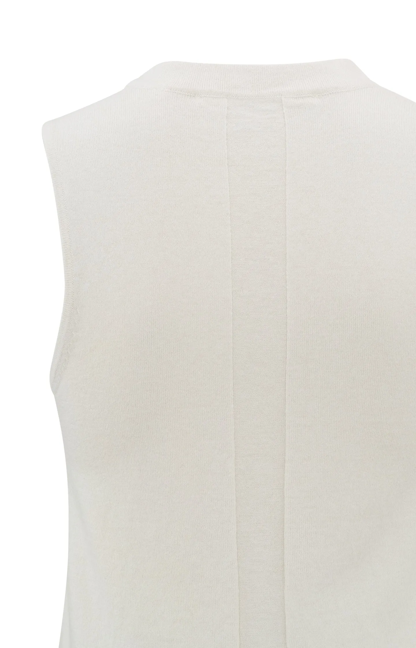Knitted sleeveless sweater with a high neck and rib detail
