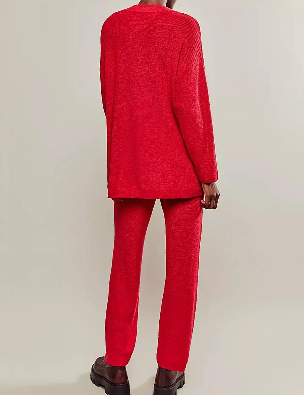 Ladies Solid Color Sweater and Pants Set SKST469