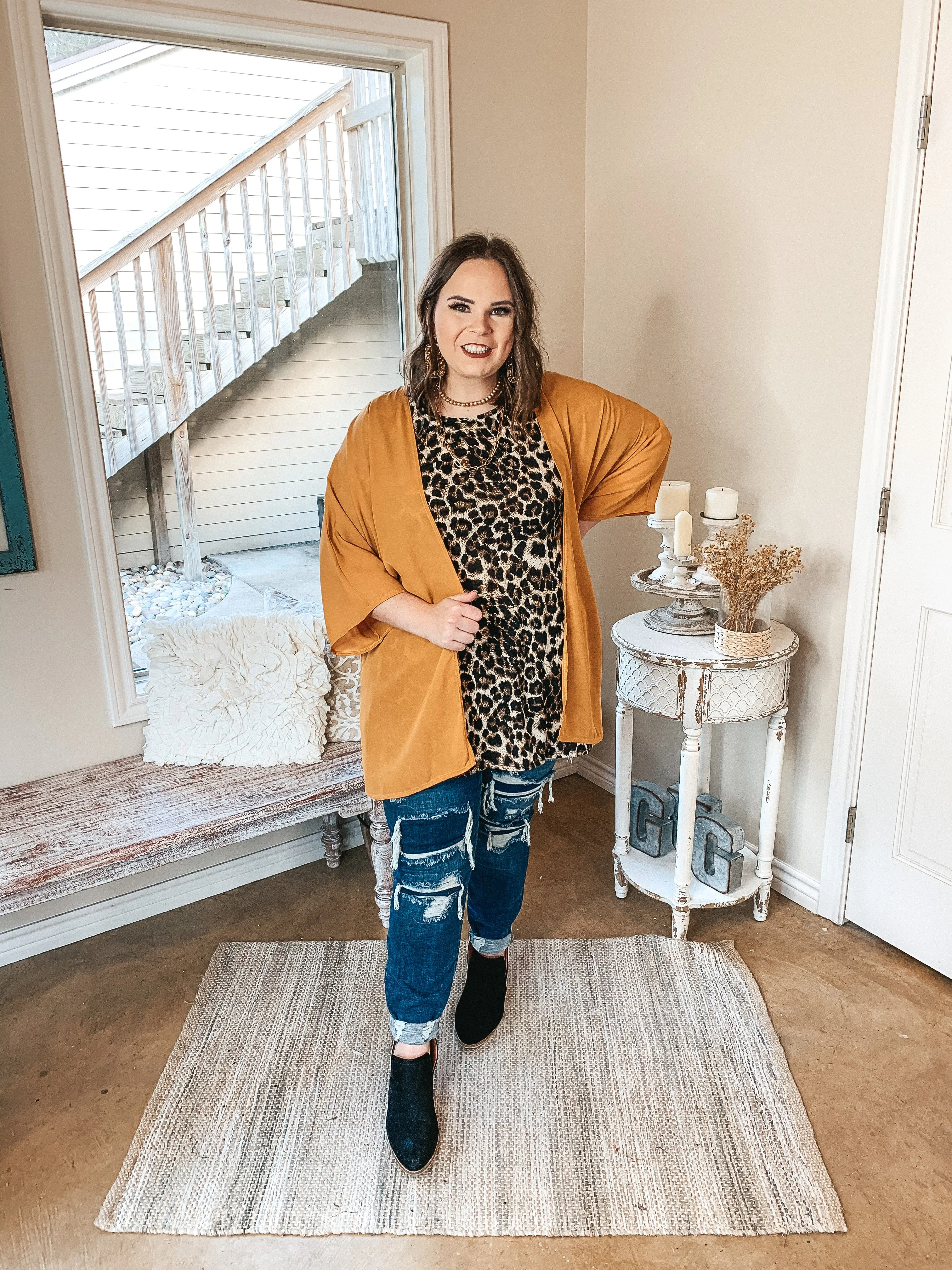 Last Chance Size Small & Med. | Like a Melody Solid Sheer Kimono in Mustard Yellow
