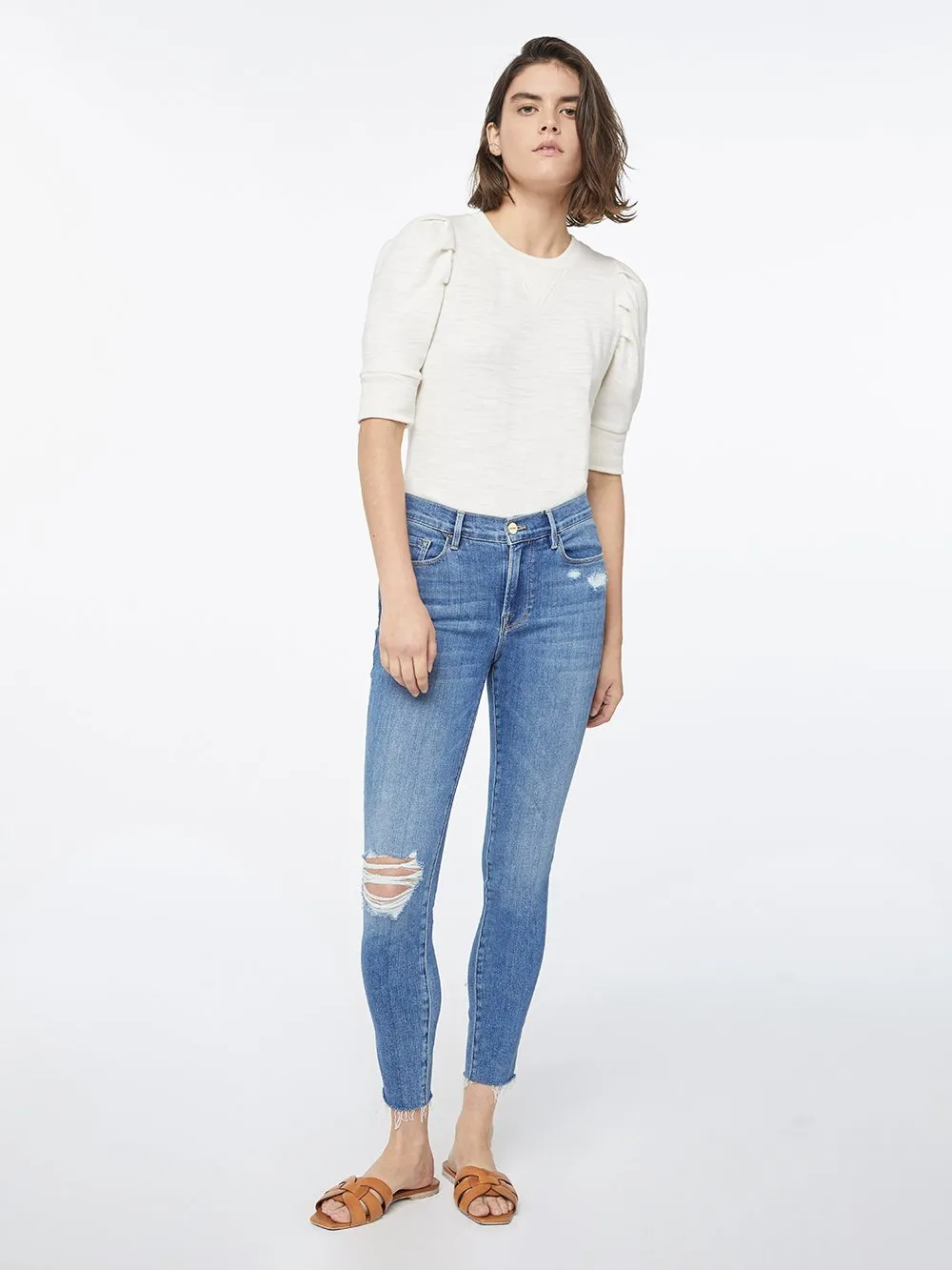 Le Skinny De Jeanne Crop Raw -- Sonoma Cut