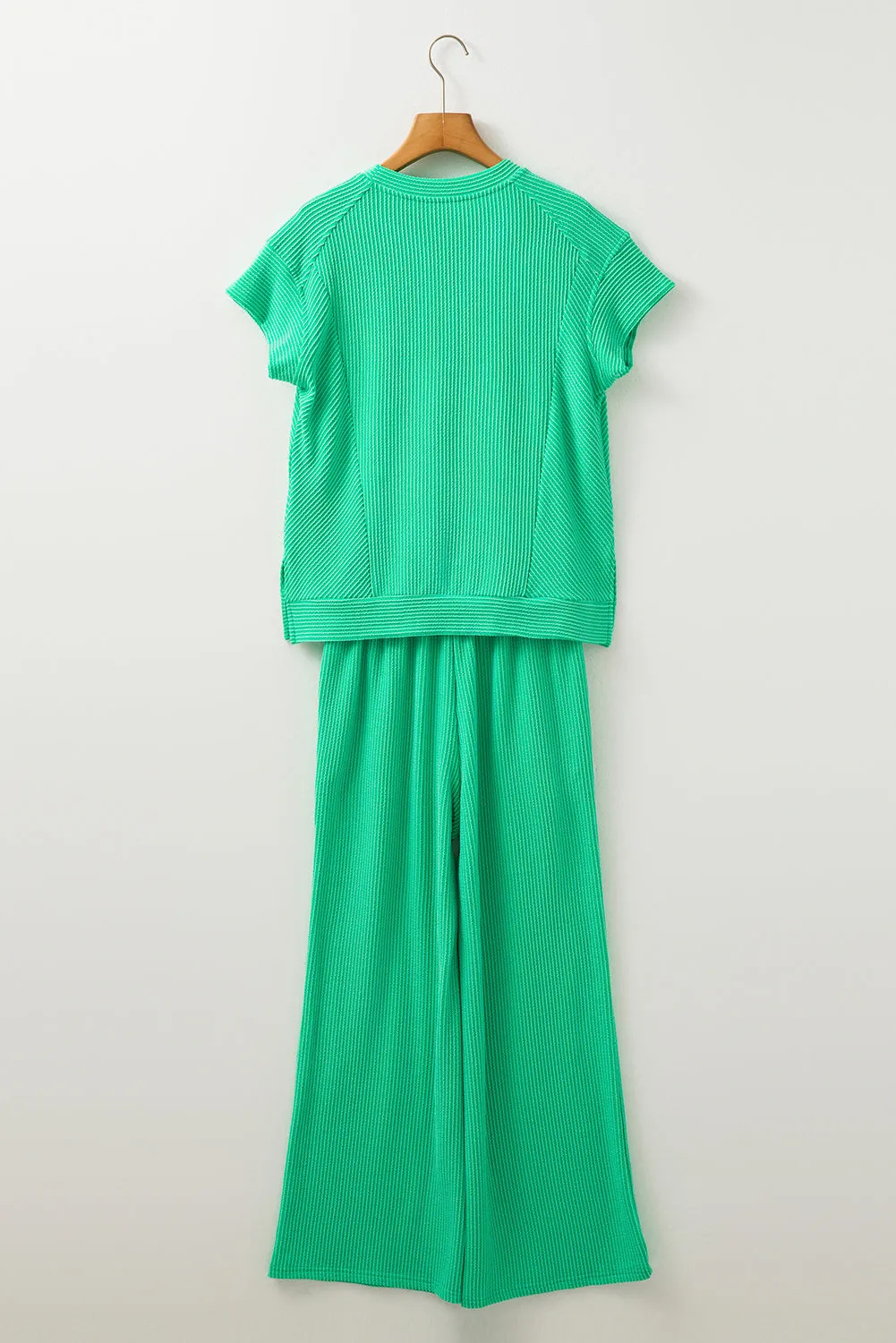 Leilany Corded Knit Short Sleeve Set