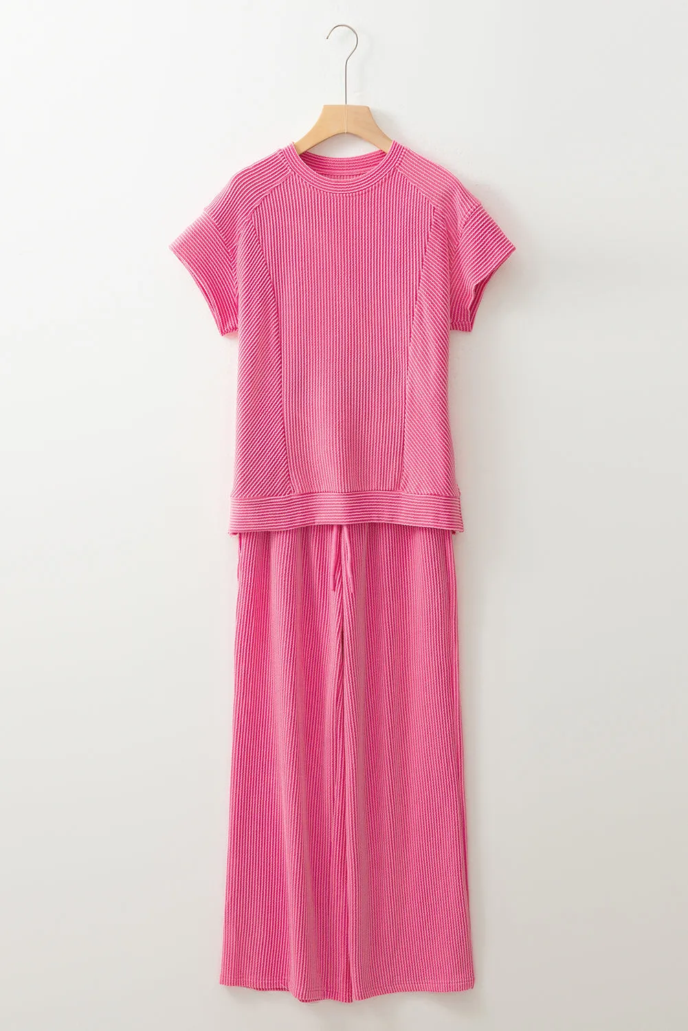 Leilany Corded Knit Short Sleeve Set