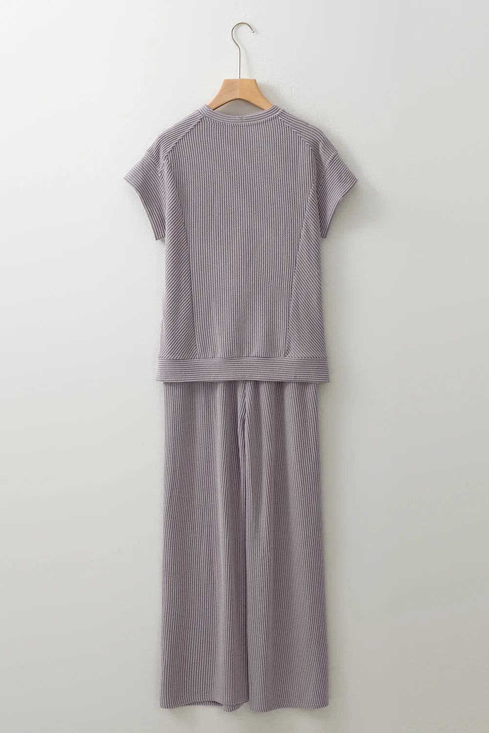 Leilany Corded Knit Short Sleeve Set