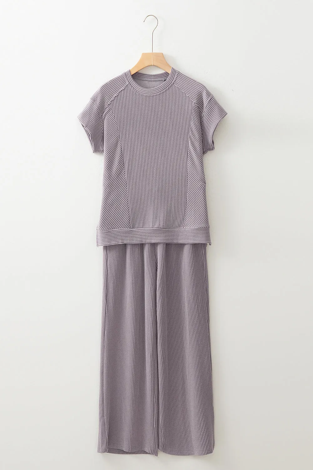 Leilany Corded Knit Short Sleeve Set