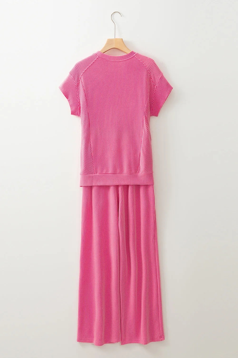 Leilany Corded Knit Short Sleeve Set