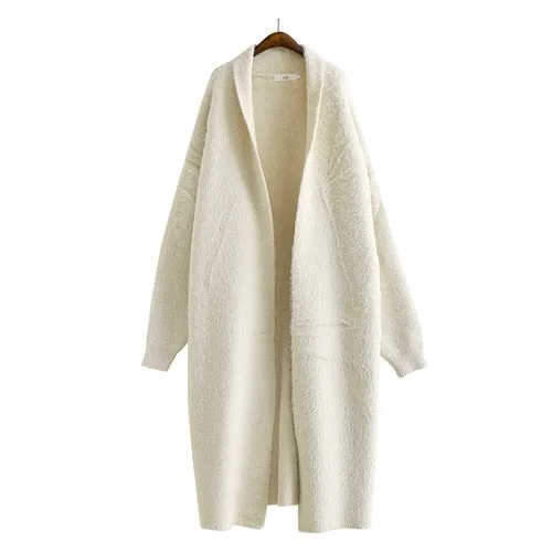 Luxury Long Faux Mink Fur Cardigans