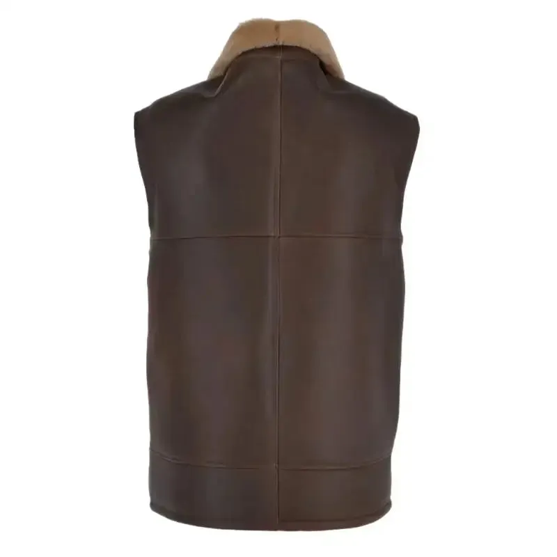 Men's Shearling Fur Flight Pilot Vest – WW2 Sheepskin Leather Gilet