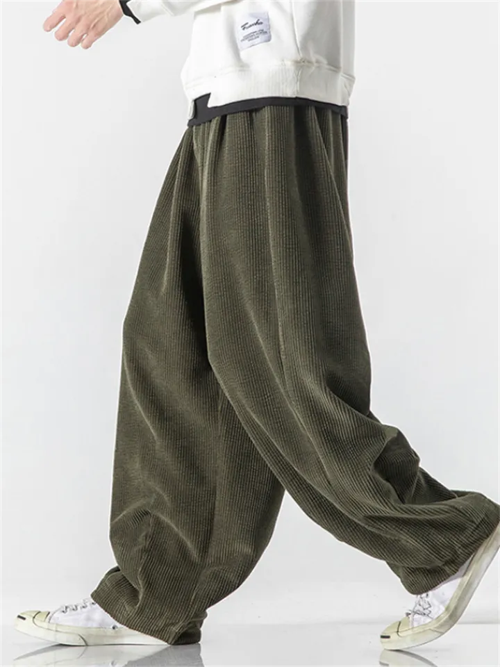 Men's Winter Corduroy Trendy Loose Floor-Length Harem Pants