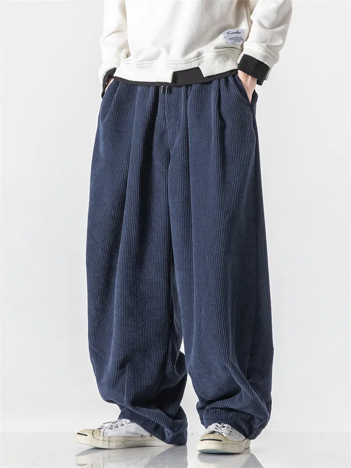 Men's Winter Corduroy Trendy Loose Floor-Length Harem Pants