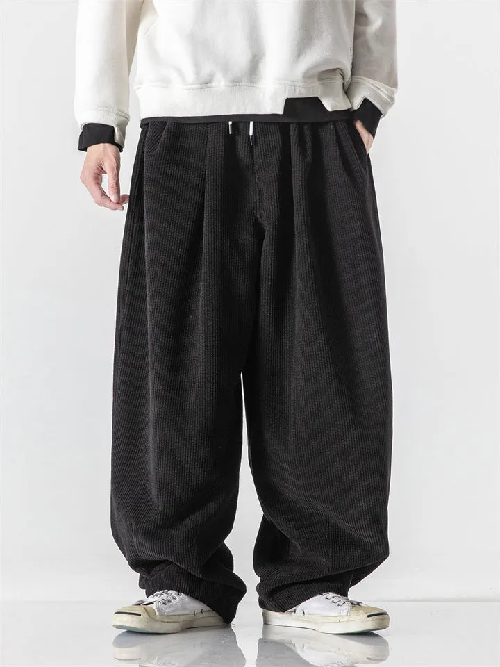 Men's Winter Corduroy Trendy Loose Floor-Length Harem Pants