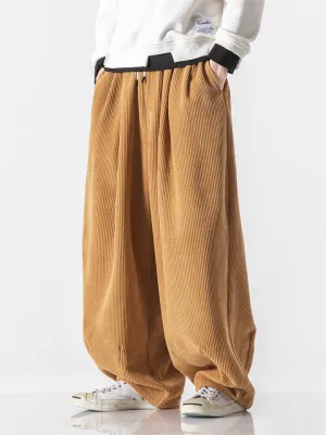 Men's Winter Corduroy Trendy Loose Floor-Length Harem Pants