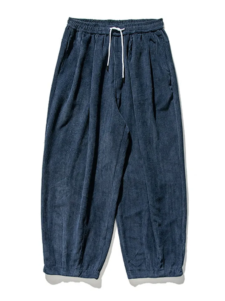 Men's Winter Corduroy Trendy Loose Floor-Length Harem Pants