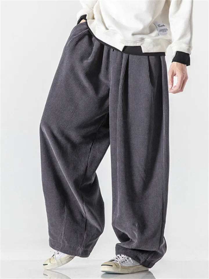 Men's Winter Corduroy Trendy Loose Floor-Length Harem Pants