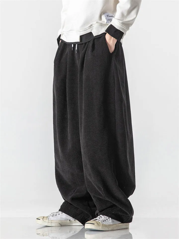 Men's Winter Corduroy Trendy Loose Floor-Length Harem Pants