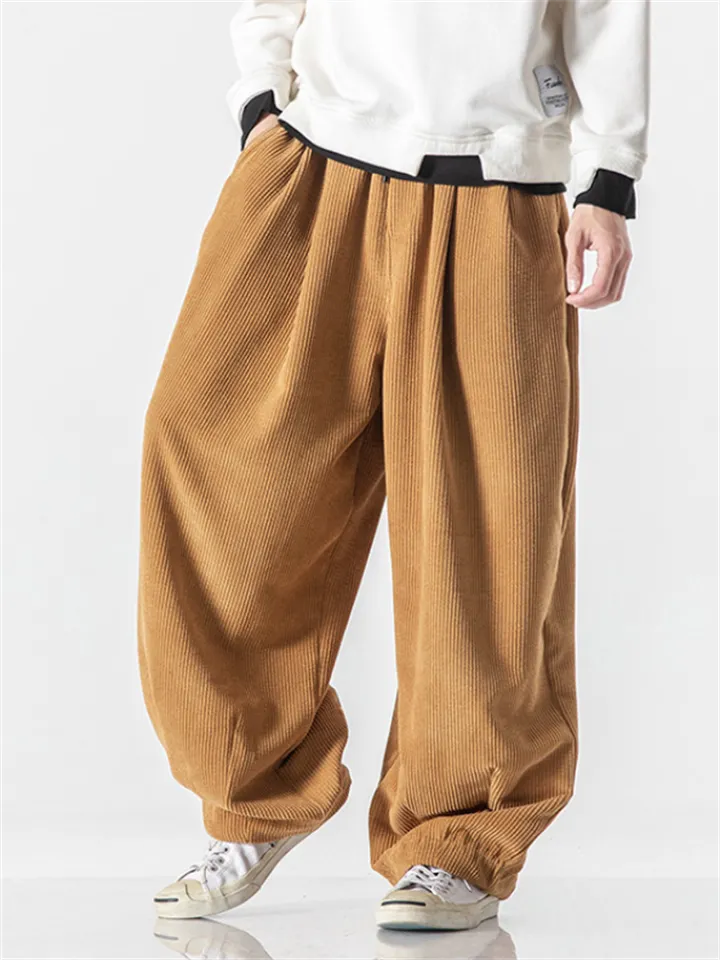 Men's Winter Corduroy Trendy Loose Floor-Length Harem Pants