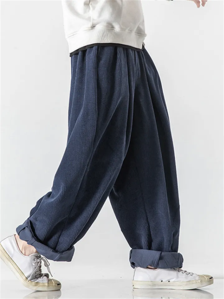 Men's Winter Corduroy Trendy Loose Floor-Length Harem Pants