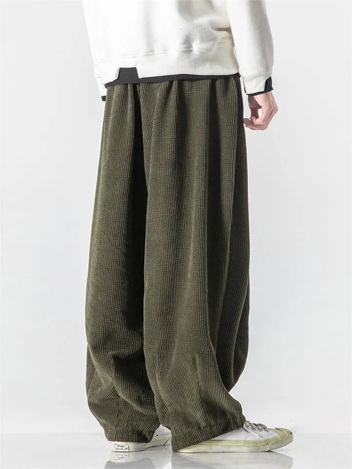 Men's Winter Corduroy Trendy Loose Floor-Length Harem Pants