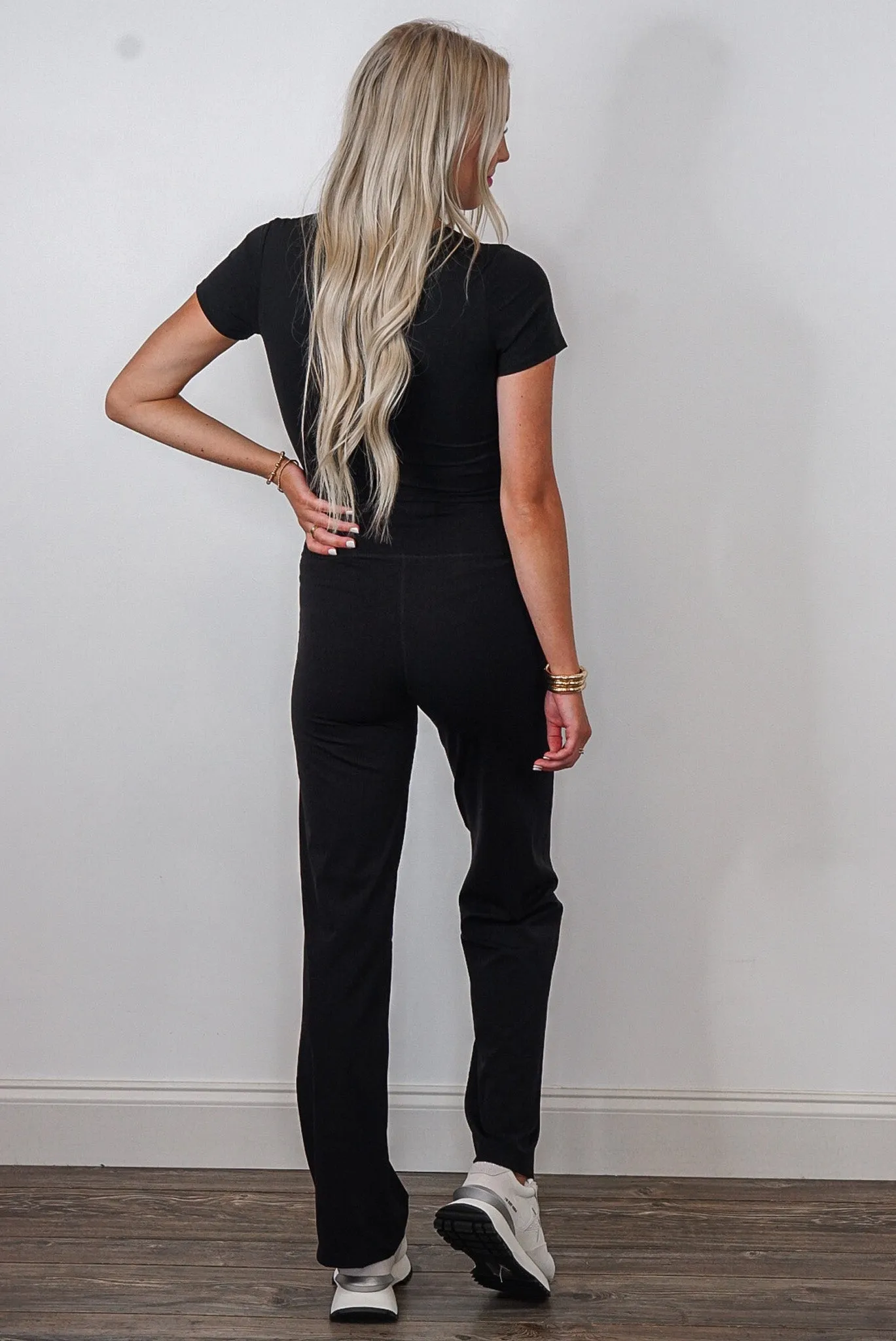 Mono B Black Wide Leg Pants
