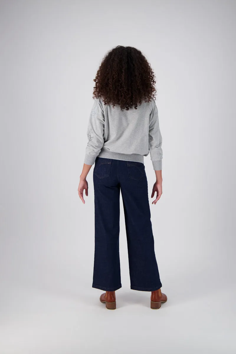 Montage Sweatshirt Grey in Embroidered Cotton