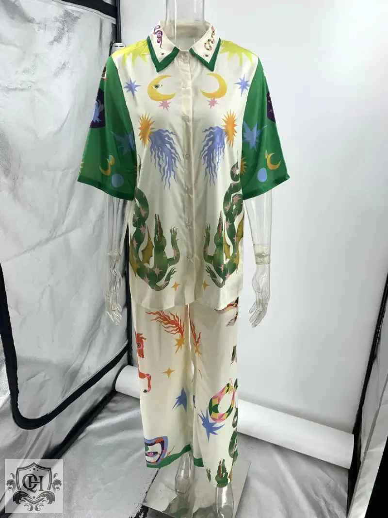 Mythical Print Shirt & Trousers Set