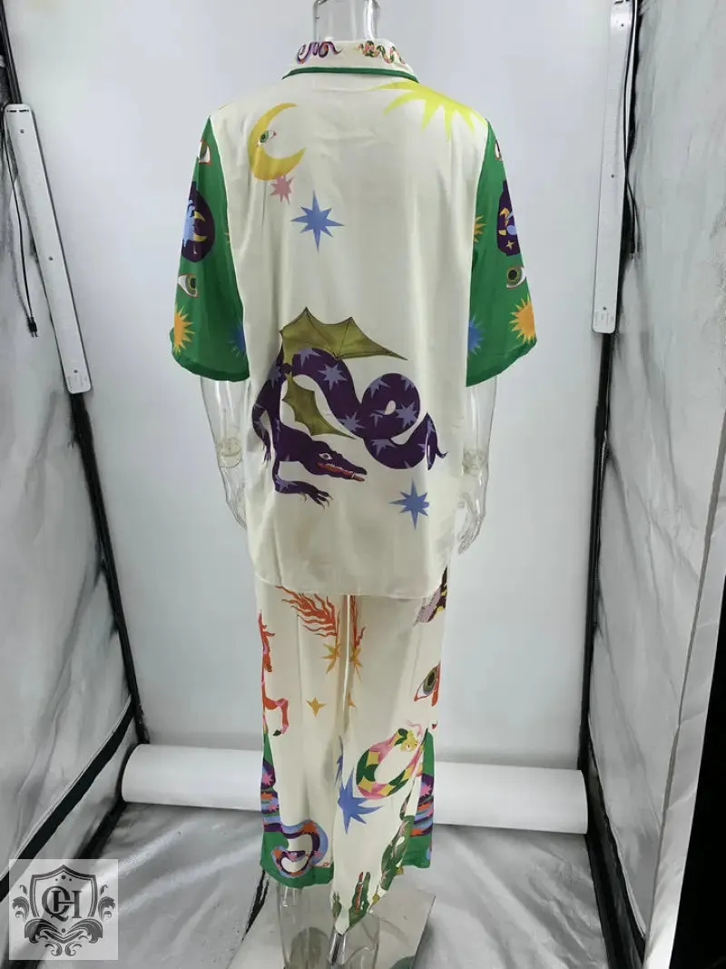 Mythical Print Shirt & Trousers Set