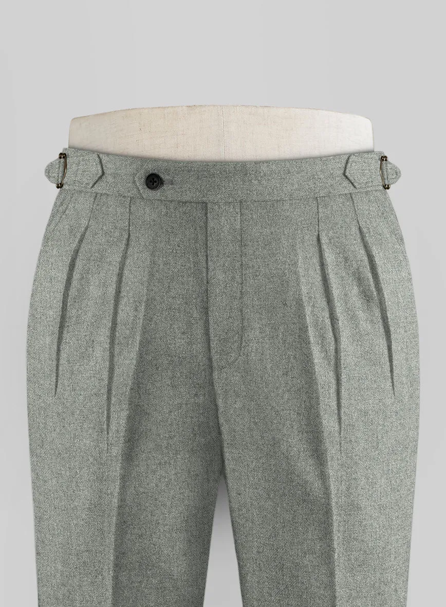 Naples Milano Sage Green Tweed Highland Trousers