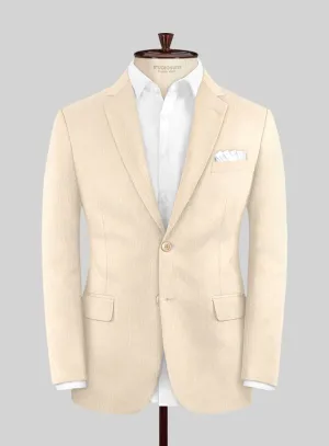 Noble Beige Wool Silk Linen Jacket