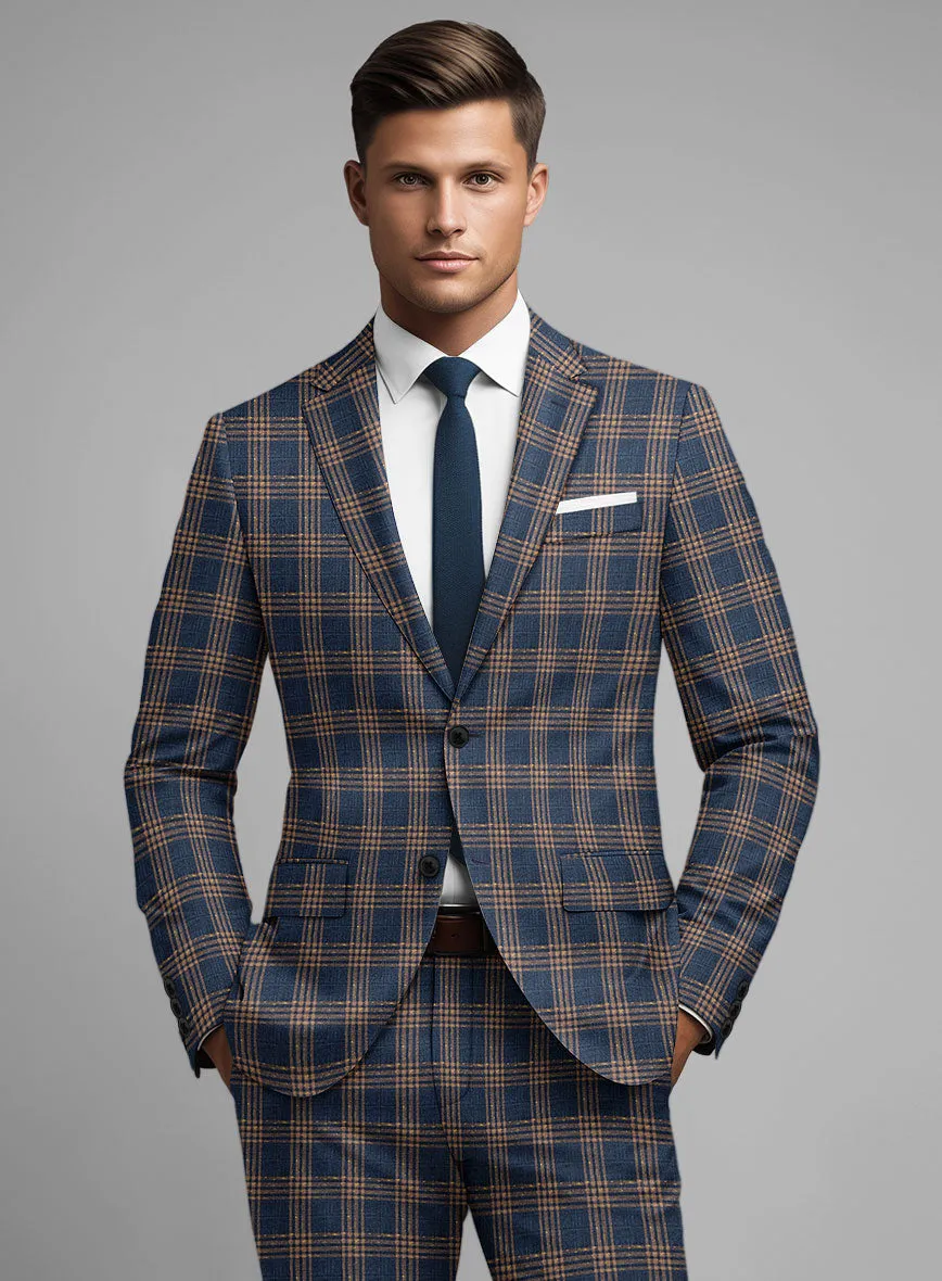 Noble Santiago Blue Wool Silk Linen Jacket