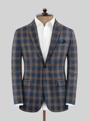 Noble Santiago Blue Wool Silk Linen Jacket
