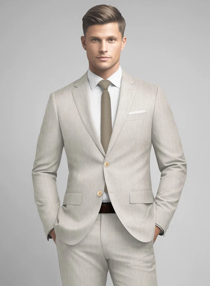Noble Stone Beige Wool Silk Linen Jacket