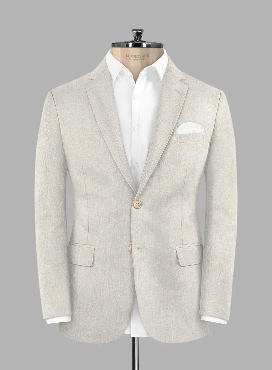 Noble Stone Beige Wool Silk Linen Jacket