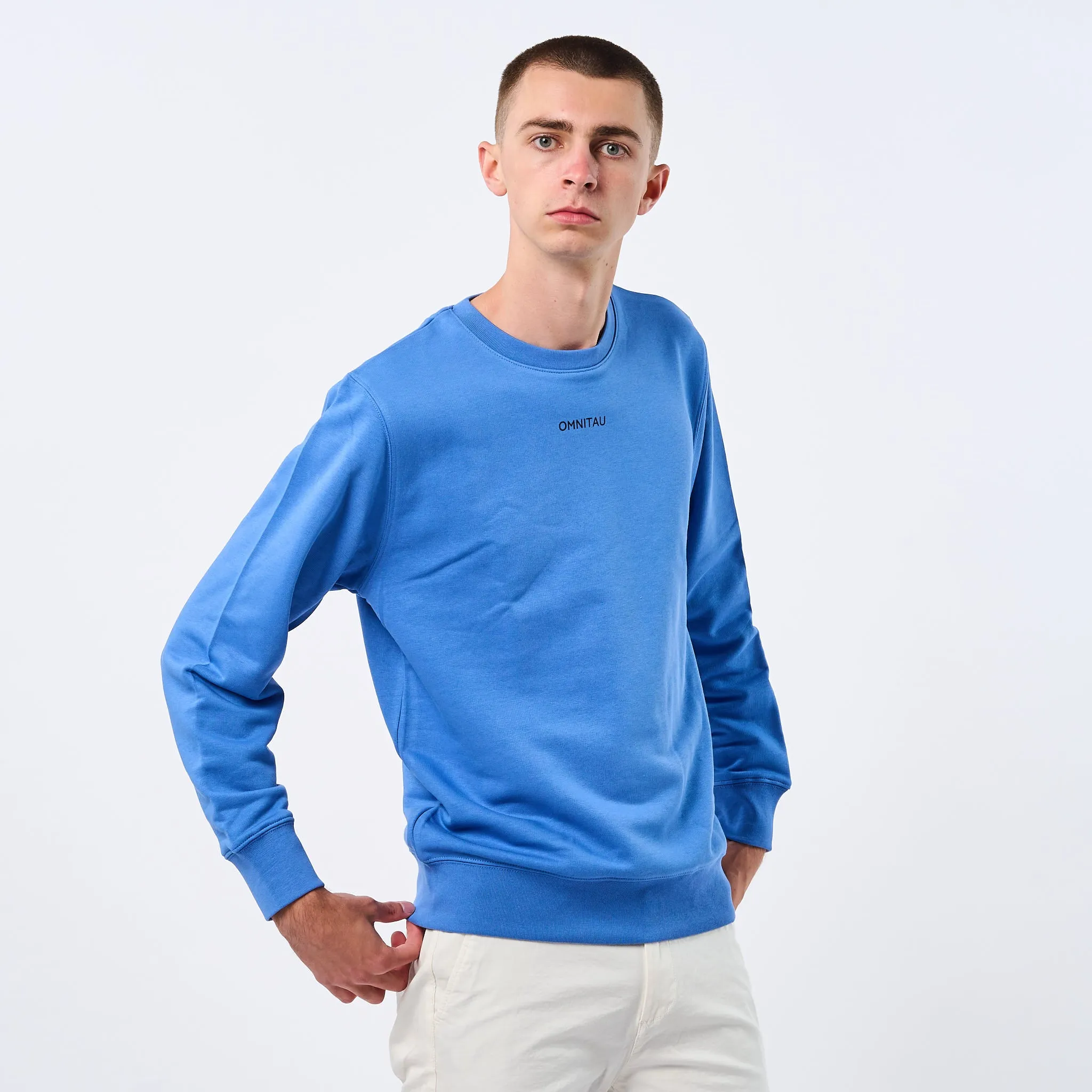 Omnitau Men's Ellyse Organic Cotton Medium Fit Sweatshirt - Blue