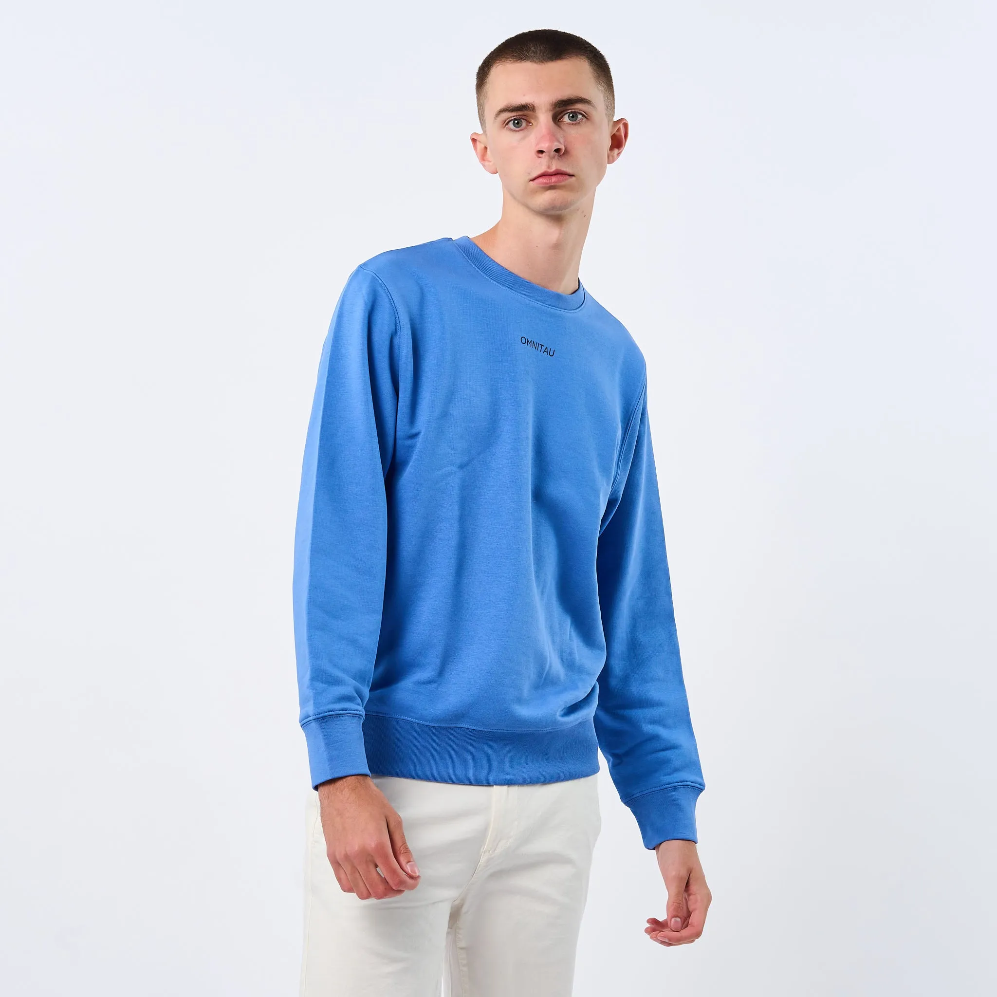 Omnitau Men's Ellyse Organic Cotton Medium Fit Sweatshirt - Blue