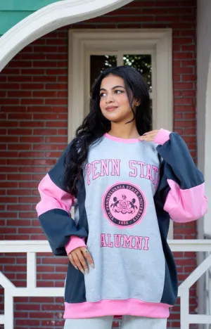 Oversized Colorful Crew Neck Sweatshirt - Keen