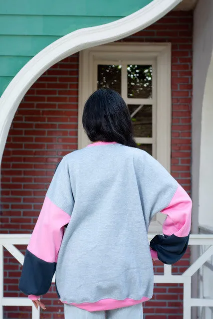 Oversized Colorful Crew Neck Sweatshirt - Keen