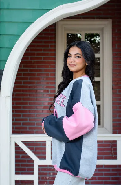 Oversized Colorful Crew Neck Sweatshirt - Keen