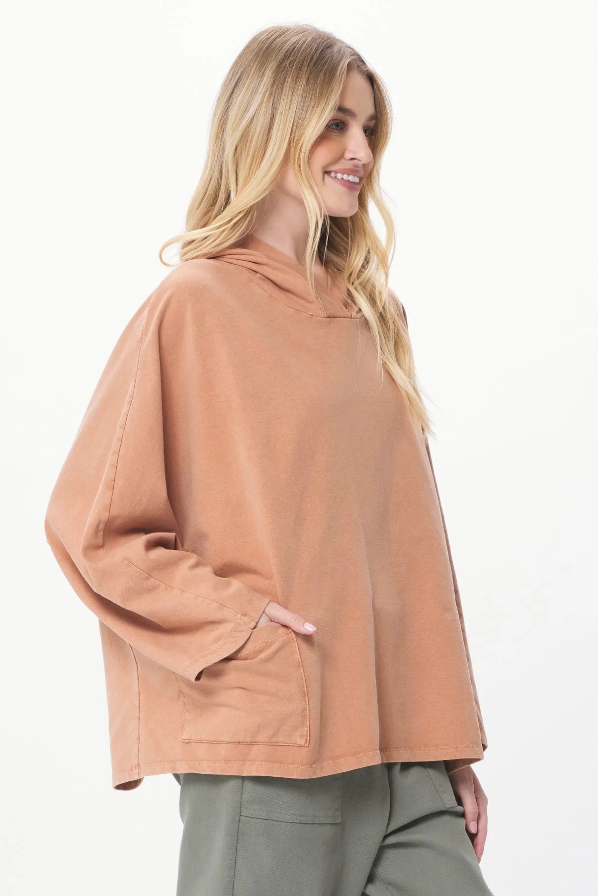 Pamela Vintage Wash Oversize Wide Hoody